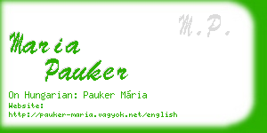maria pauker business card