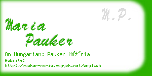 maria pauker business card